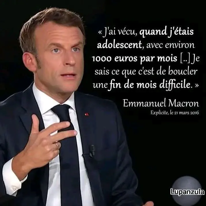 Illustration du post LinkedIn : ❗ Macron a eu une vie d'ado difficile... avec seulement 1000 euros/mois