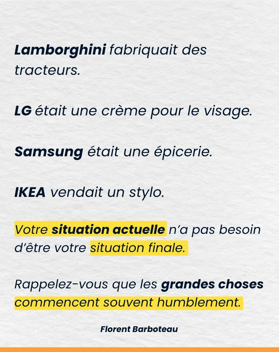 Illustration du post LinkedIn : ✅ Ikea vendait des stylos, Samsung était une épicerie, etc.